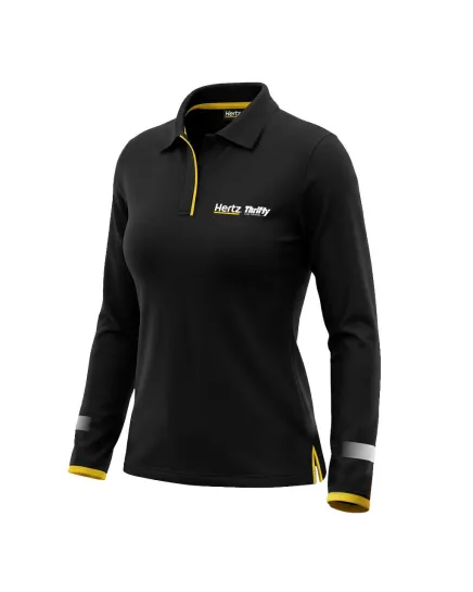 Polo manches longues Thrifty - Noir - Femme (Espagne)