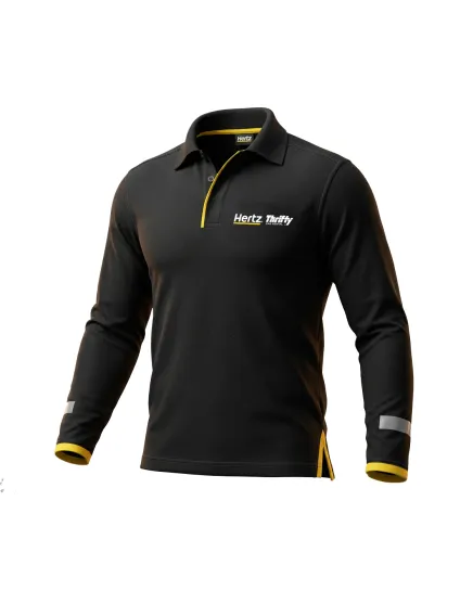 Polo manches longues Thrifty - Noir - Homme (Espagne)