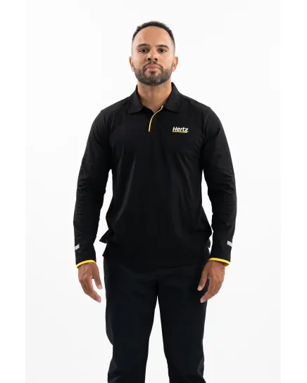 Polo manches longues - Noir - Homme