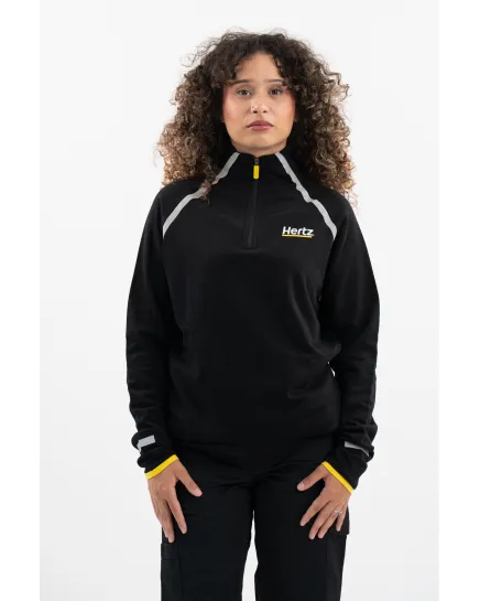 Sweat half zip - Noir - Unisexe